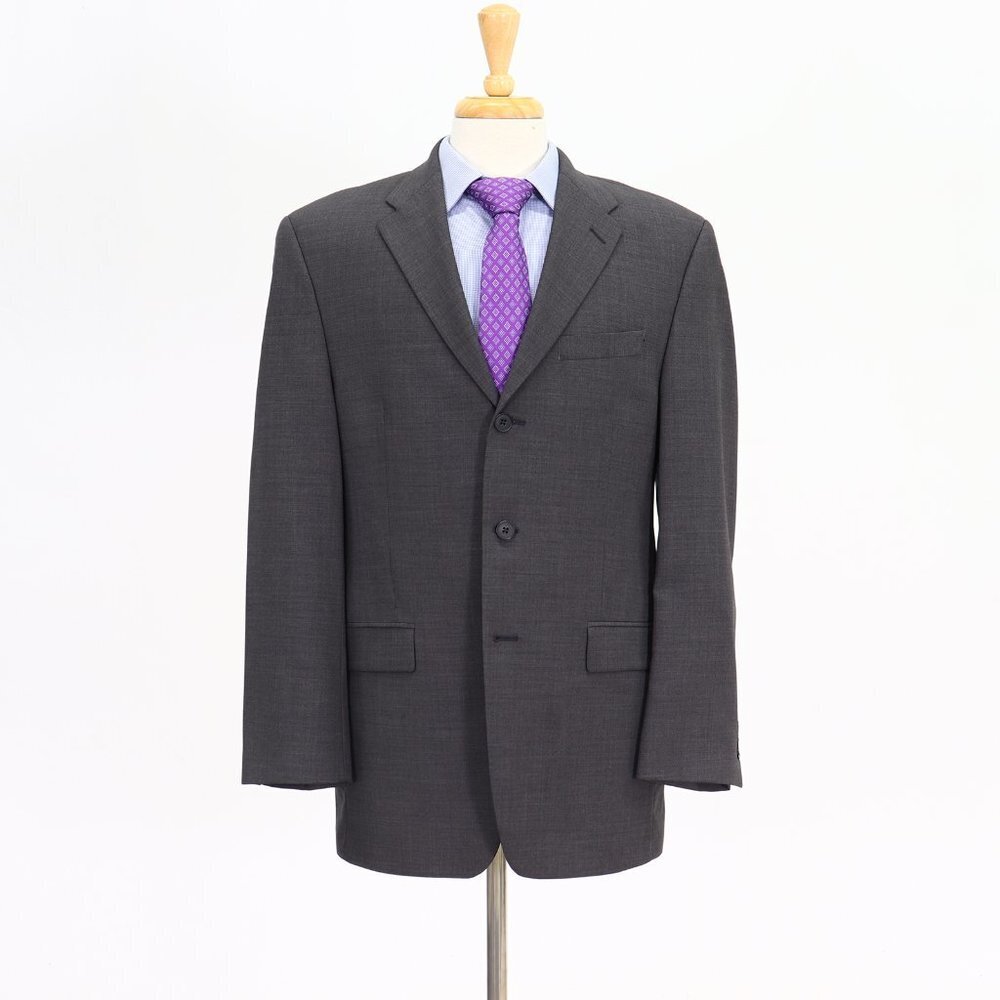 DKNY 40R Gray Solid 3-Button Sport Coat Blazer Jacket B942